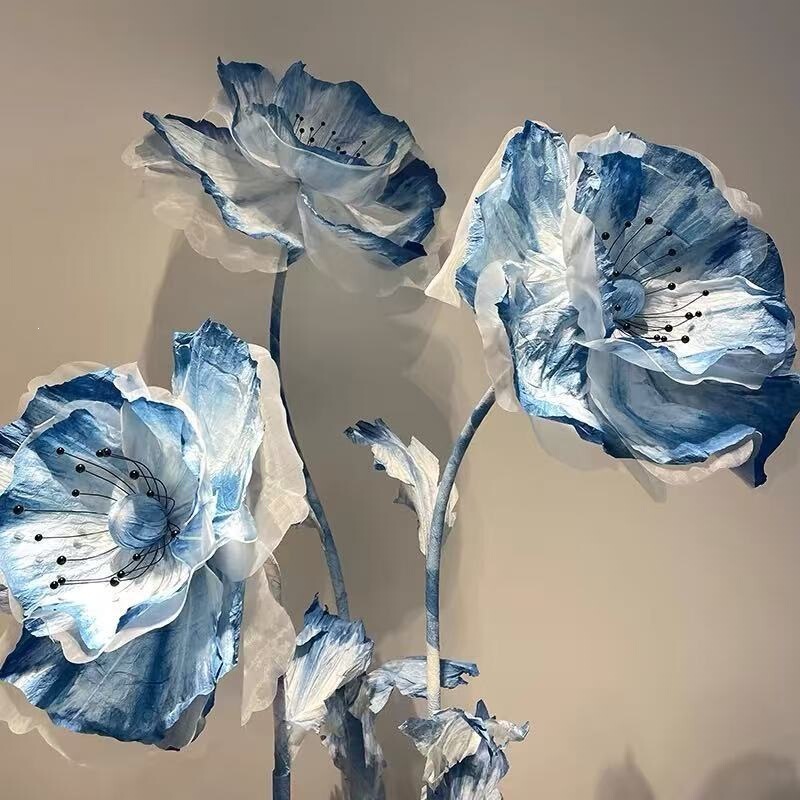 DIY Paper Flowers Trendy Large-Scale Decorative Flowers Handcrafted Paper Gradient Decoration for Events Mall 3D Blue and White Window Display Simulation DIY Paper Flowers Trendy Large-Scale Decorative Flowers Handcrafted Paper Gradient Decoration for Events Mall 3D Blue and White Window Display Simulation