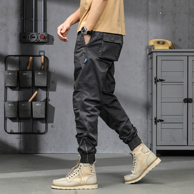 Daifa primavera y verano Pantalones delgados sueltos hasta el tobillo pantalones tácticos transfronterizos multi-bolsas para hombres bolsa de parche pantalones hasta el tobillo