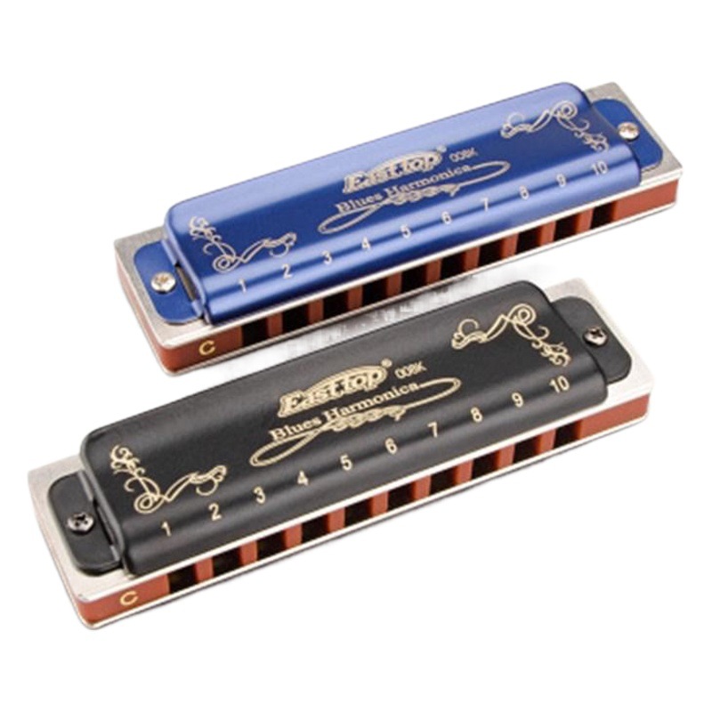 EASTTOP Oriental trípode de 10 hoyos Blues armónica adulto principiante instrumento musical 12 tono Paddy escala