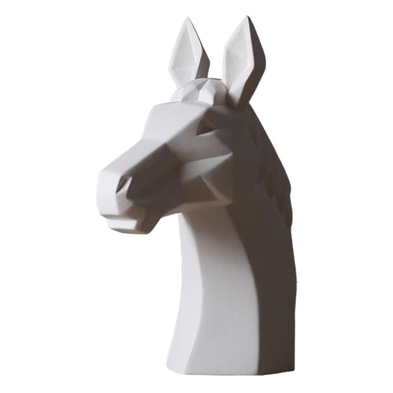 Llano ardiente abstracto Estilo nórdico animal blanco rinoceronte decoración de la cabeza moderna sala de estar minimalista decoración suave decoración del hogar