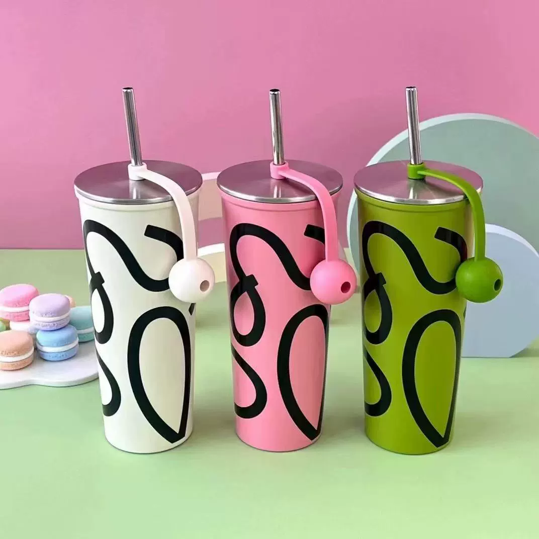 Straw, glass, high quality coffee capacious tea cup with glass, Birthday gift