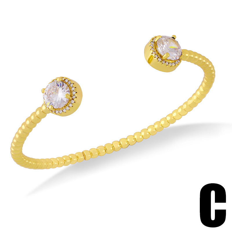 wholesale jewelry punk style snake shape copper inlaid zircon bracelet nihaojewelry