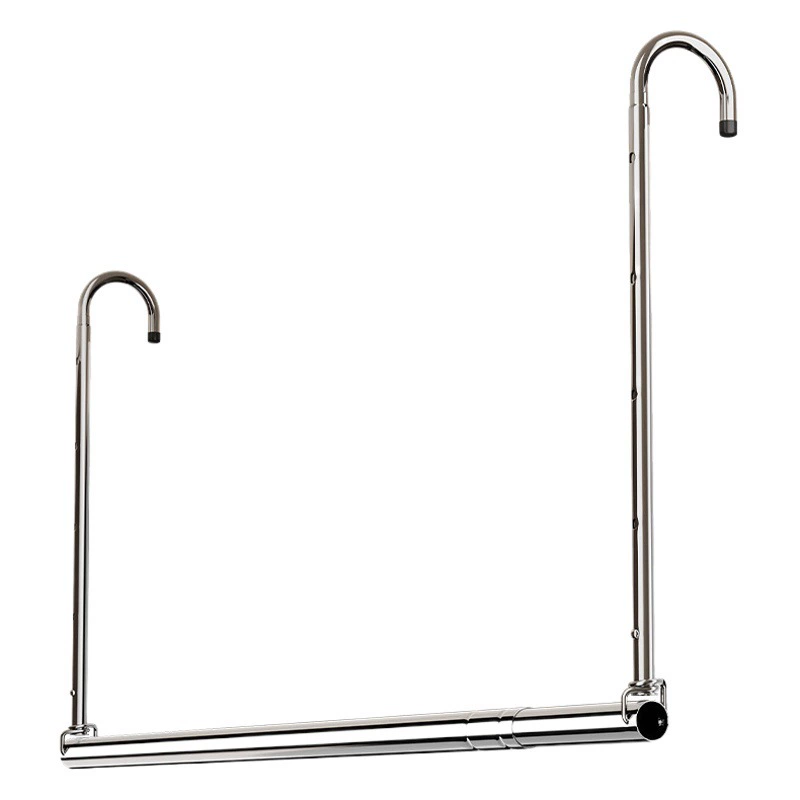 Стеллаж для сушки бытовой Балконный телескопический стержень для сушки одежды Подъемный одинарный стержень для холодной одежды Подвеска для сушки одежды без перфорации из нержавеющей стали