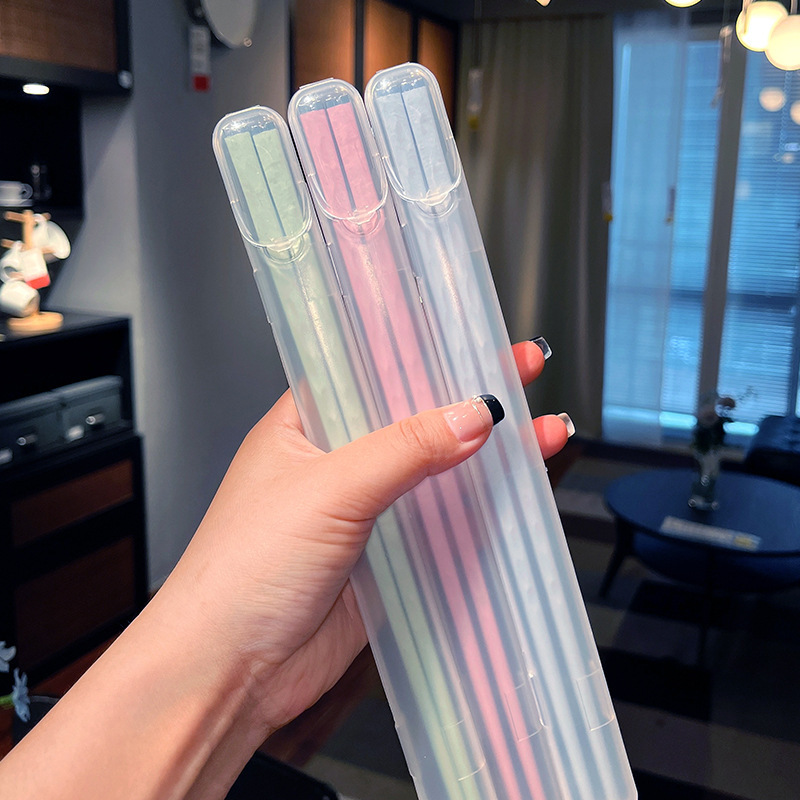 新しいポータブルカラフルな中華民国スタイルの箸カップルセット、仕事用、一人用の箸箱、持ち運びが簡単|undefined