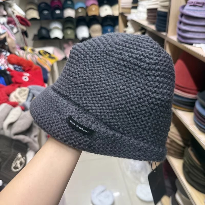秋冬保暖百搭休闲显瘦毛线盆帽子女网红时尚小众不规则针织渔夫帽|undefined