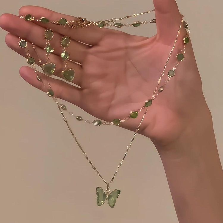 Mountain forest honey ~ Mori green butterfly double layer stack…