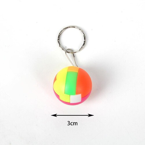 Plastic Kong Ming Lock Mini Building Blocks Creative Nostalgic Assembly Ball Children's Toy Rubik's Cube Ball DIY Keychain