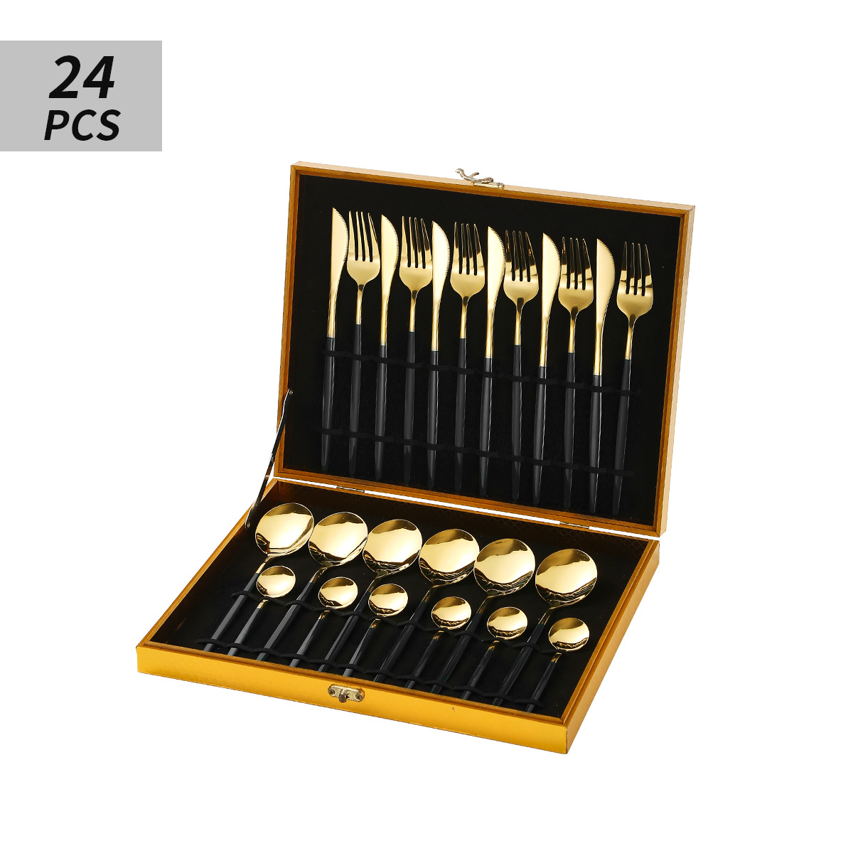 블랙 골드 24pcs [황금 나무 상자]