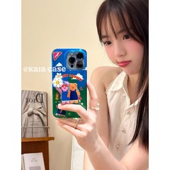 kaia 趣味卡通复古美式小熊兔子适用苹果16promax手机壳iphone13
