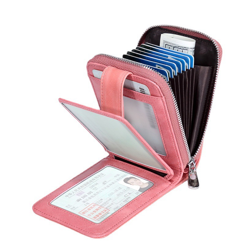 Licencia de conducir Funda de cuero para mujer Licencia de conducir multifuncional de gran capacidad Cartera de órgano Cartera de cuero Cartera Bolso de una pieza Mujer
