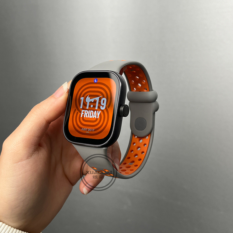 Suitable for Redmi Watch4 Watch Strap Mesh Hole Two-Color Silicone Wristband Men's Mi 8Pro Sports and Leisure Women's Winter