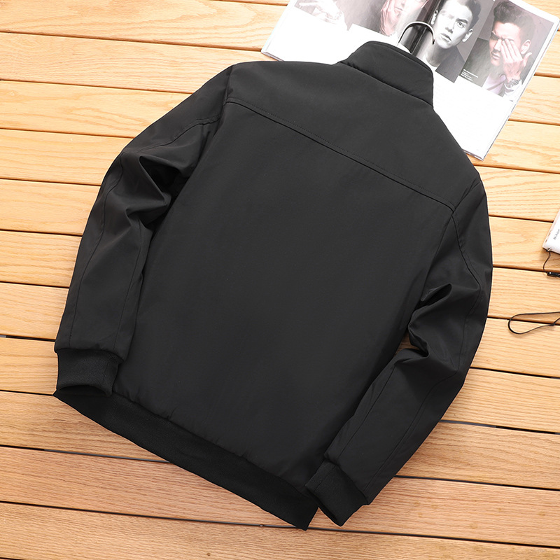 De mediana edad y ancianos Otoño e Invierno forrado de lana gruesa chaqueta caliente casual de los hombres versátiles cuello del soporte de lana forrado abrigo ropa de los hombres de moda