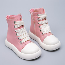 儿童炸街时装小短靴2025秋冬新款时尚韩版粉色百搭公主马丁靴批发