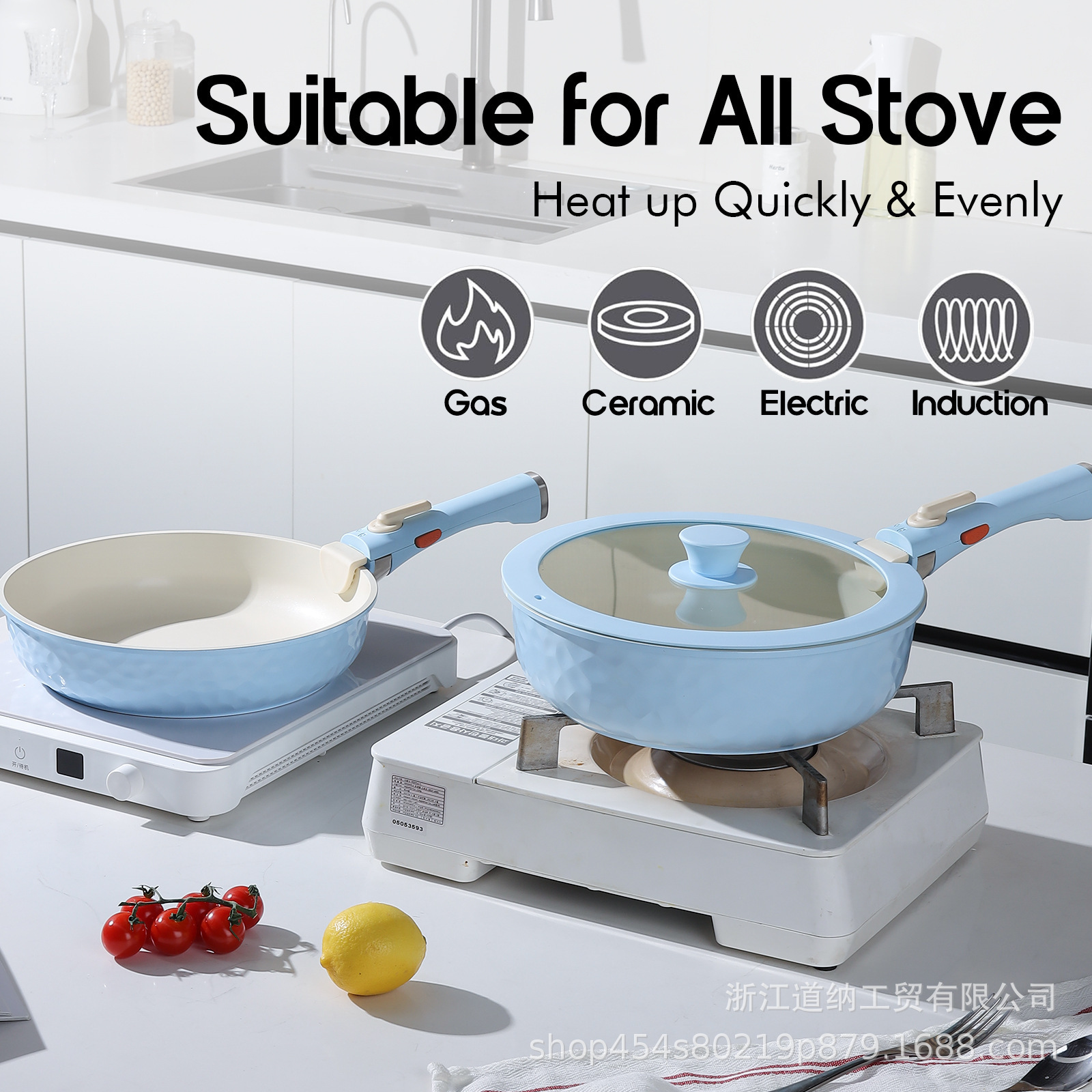 Juego de utensilios de cocina Donnor de estilo lujoso con mango desmontable, superventas para comercio exterior, compatible con cocinas de inducción, olla de fondo multicapa.