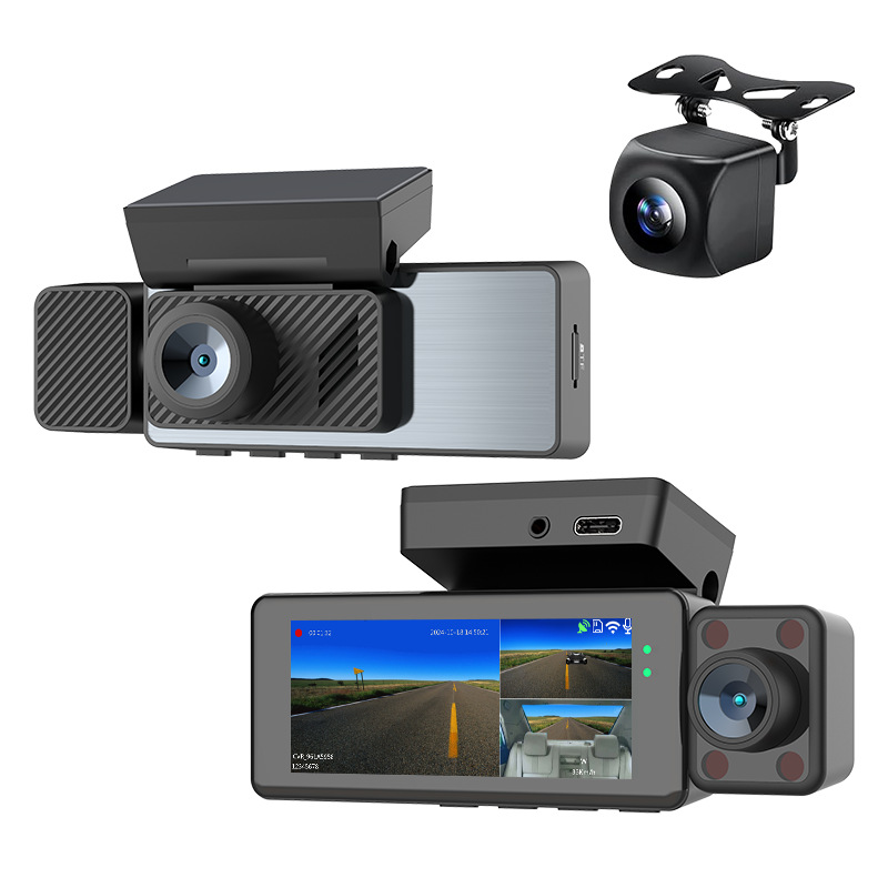 Grabadora de conducción oculta transfronteriza M18 4K HD tres grabaciones WiFi GPS de interconexión en el vehículo