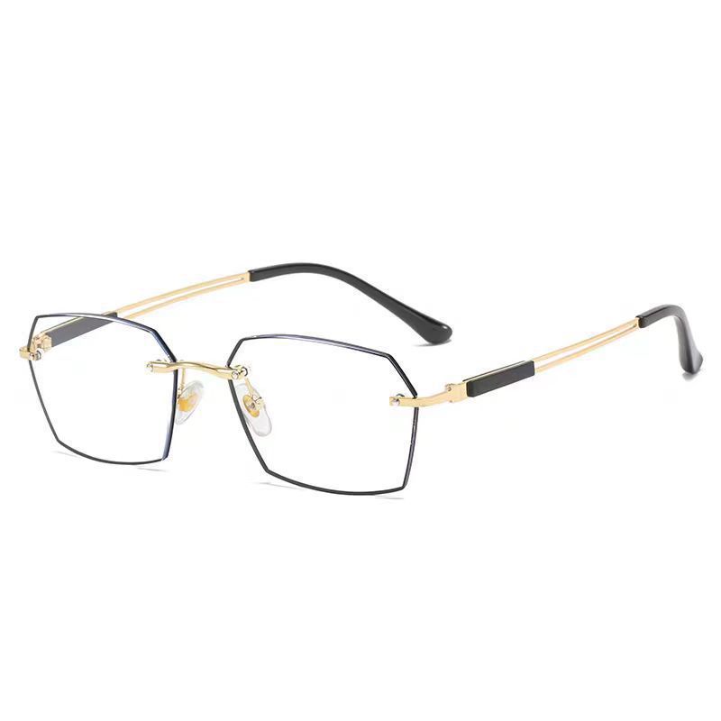 Nuevos anteojos sin marco anti-luz azul decoloración para hombres anteojos de negocios anteojos inteligentes sensibles a la luz para mostrar anteojos jóvenes