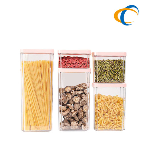 Food Sealed Storage Container—Grains, Cereals, and Coffee Can—Stove-Top Storage Container—Transparent Glass-Imitation Storage Sealable Box