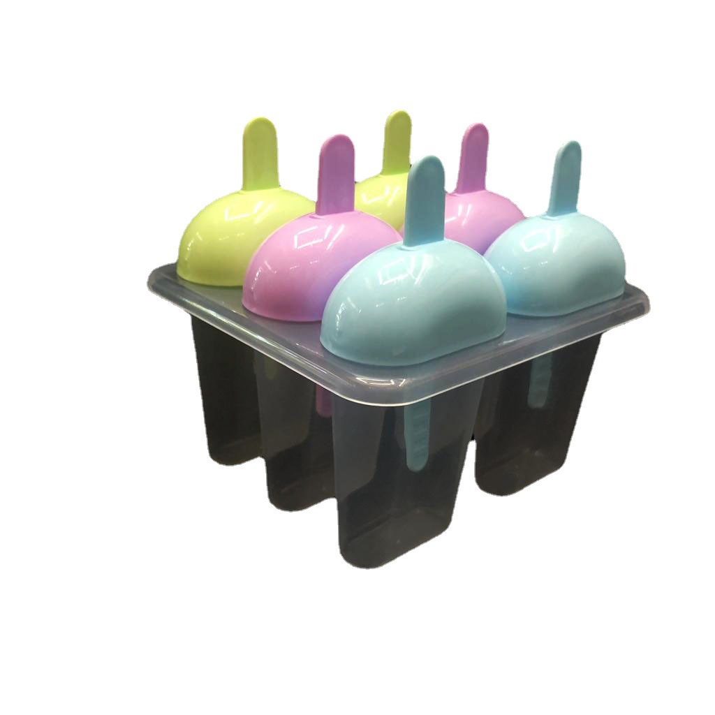 DIY 6 juegos de molde de paleta con mango en forma de corazón de agujero cabeza de oso mango recto helado de helado molde RS-7375