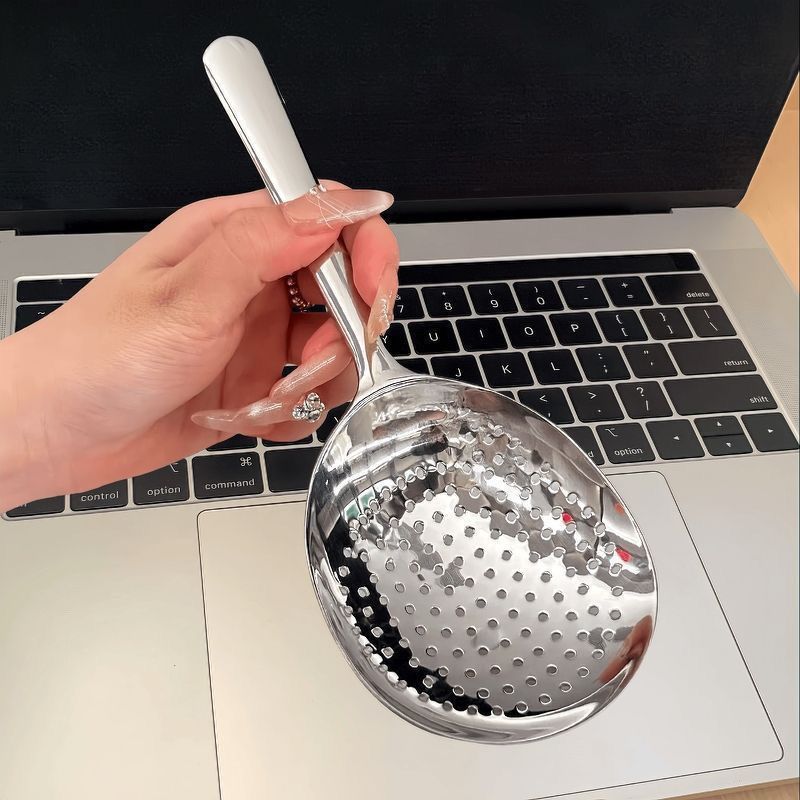 A regular slotted spoon