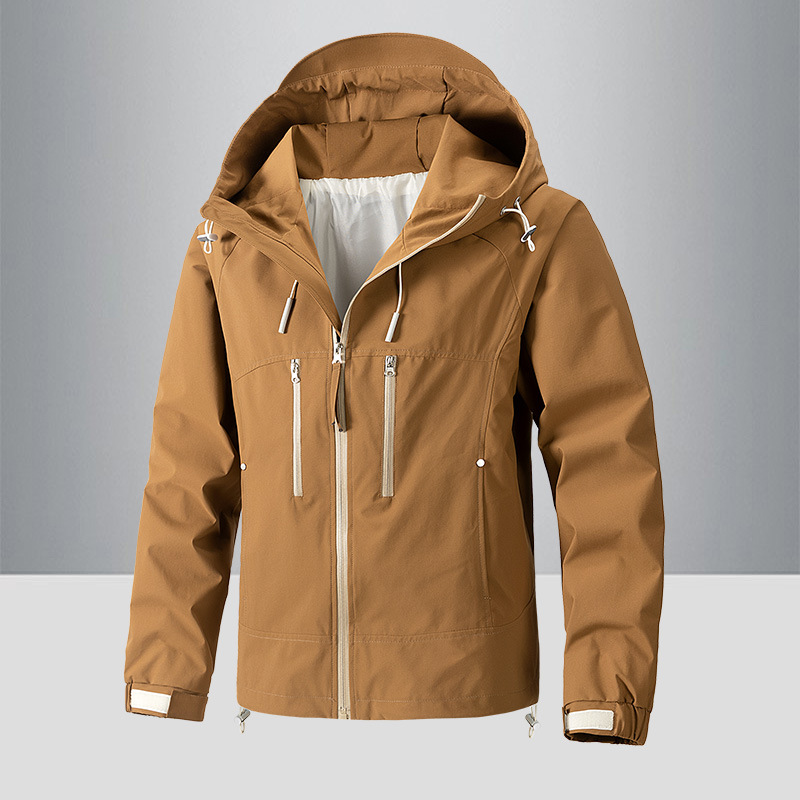 2023 hombres otoño y invierno nuevo color sólido casual chaqueta al aire libre suelta chaqueta pareja comercio exterior Amazon suministro