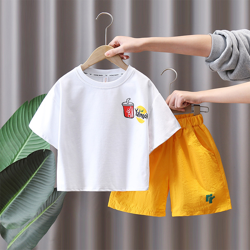 7163 traje de pantalón de verano para niños 2025 nuevo estilo ropa de manga corta de verano para niños pequeños