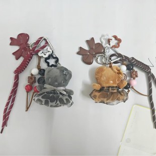 2025 New KT Cat Niche Cross-border Baseball Car Keychain Bag Pendant Handmade Couple Woven Lanyard Wholesale