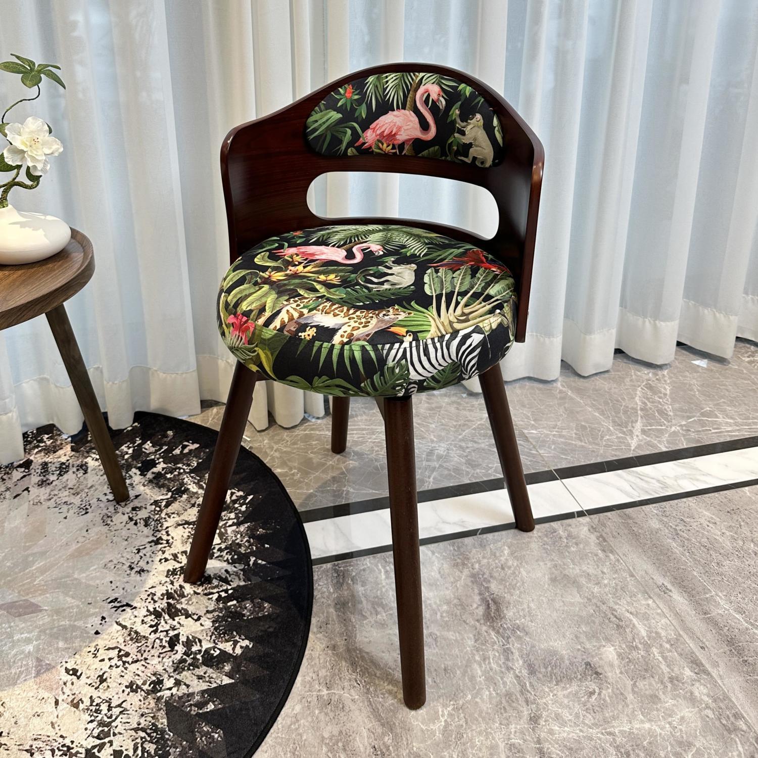 Solid Wood Home Desk Chair Computer Chair Stool Dressing Table Stool Makeup Chair Children's Study Chair Office Leisure Stool