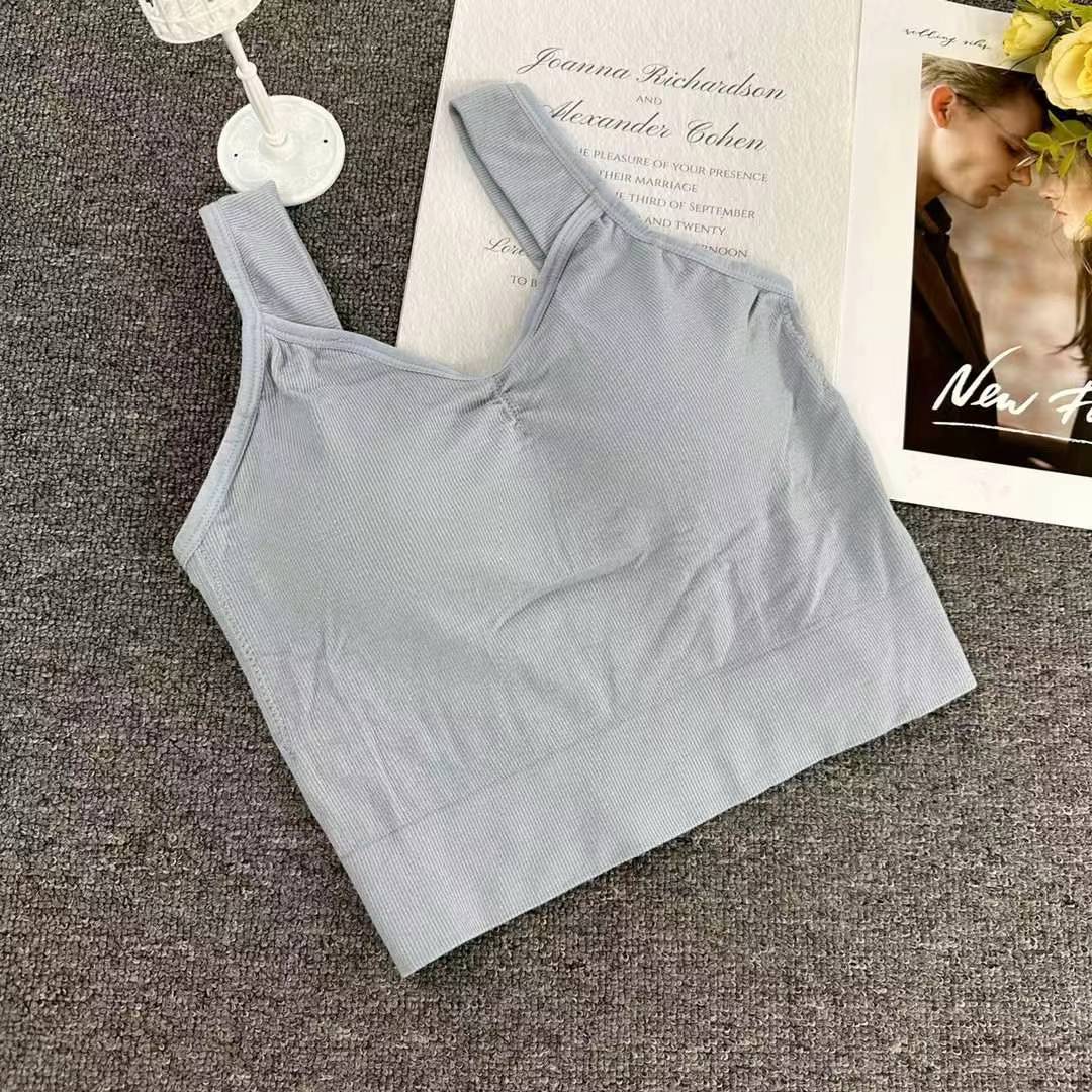 Nuevo algodón largo de alta calidad chaleco de mujer sin anillo de acero bra de yoga ropa interior deportiva mujer al por mayor
