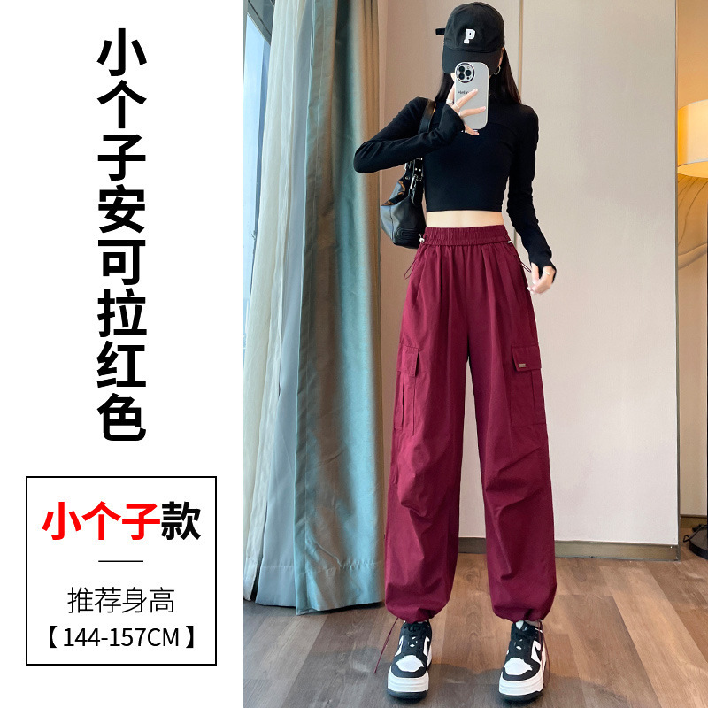 十三行2025秋冬季新款工装裤女洗水棉天丝棉束脚阔腿两穿运动裤女|undefined