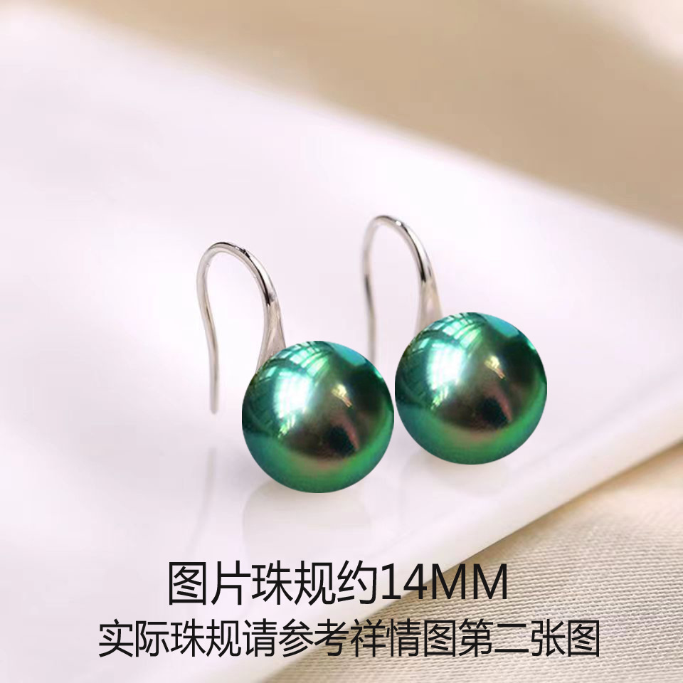 Malachite green earrings, 12mm