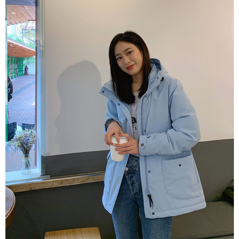 Original Japanese Accessories! D-Grade White Goose down Macaron-Colored Loose Hooded Parka Workwear down Jacket for Women Winter