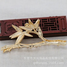 DIY饰品合金滴油仿点翠挂金抓夹夹子头饰76*40MM竹子日常B2231