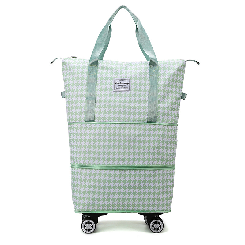 Nuevo bolso de viaje expandible de doble capa de separación en seco y húmedo de gran capacidad transfronterizo, bolso de equipaje con rueda universal portátil para mujer