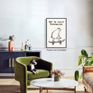 Foreign Trade Simple Creative Abstract Line Frog Skateboard Living Room Bedroom Poster Canvas Decorative Painting Core Frameless Hanging Painting