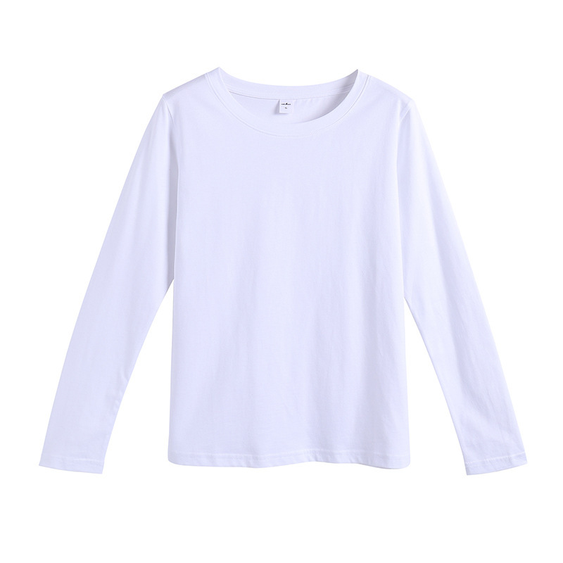 2025 春と秋の新ボトリングシャツ女性の長袖 Tシャツスリム無地シャツ秋の Tシャツトップス|undefined