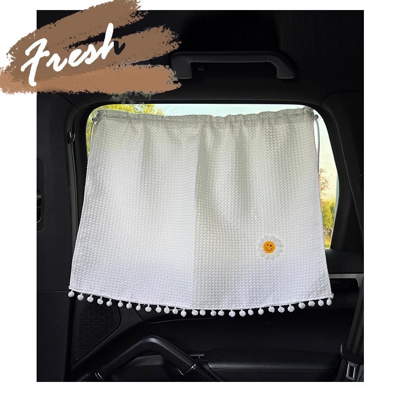 Car Sunshade Curtain Summer Cartoon Cute Car Sunshade for Baby Sun Protection and Heat Insulation Interior Light-Blocking Curtain