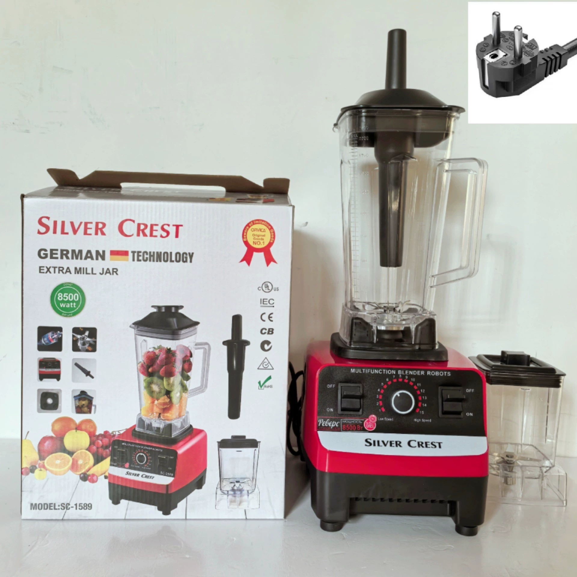 Cross-border 4L 8-in-1 blender for commercial use, stainless steel, high-power, pure copper mixer, meat grinder, crushed ice, juice extractor