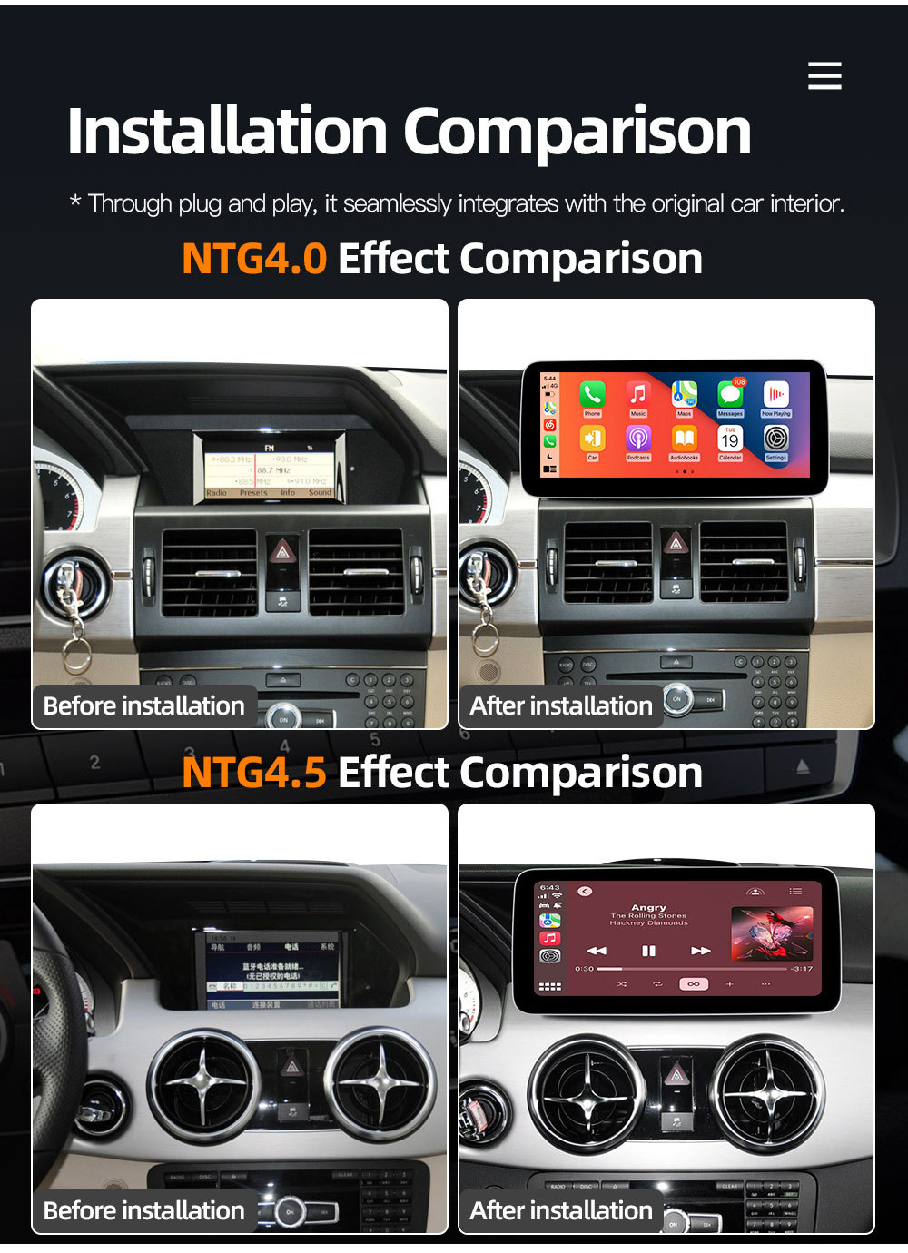 Suitable for Mercedes-Benz Glk X204 (2013-2015) Car Central Control Large Screen Navigation Carplay Player