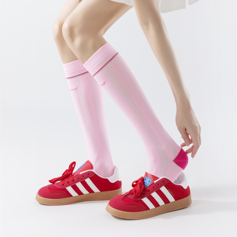 Summer Thin Mesh Compression Socks Running Women's Sports Socks Badminton Skipping Rope Cycling Pressure Socks Calf Socks