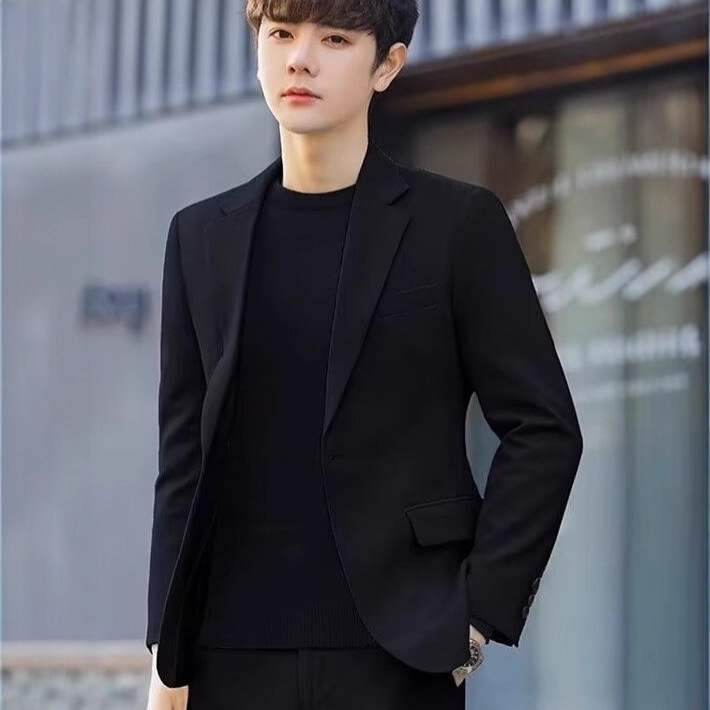 Men's Casual Blazer Groom Autumn Trendy Slim Fit Top Nightclub Suit Business Formal Men's Fashion