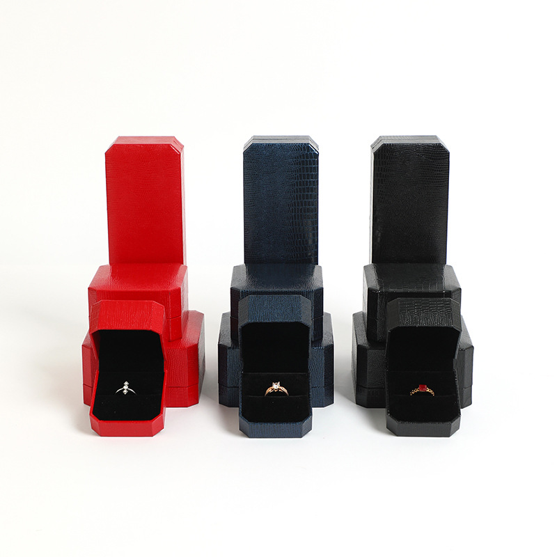 Caja de juego de joyería de patrón de cocodrilo personalizado collar pulsera pulsera de joyería de regalo de alta gama caja de exhibición de flip al por mayor