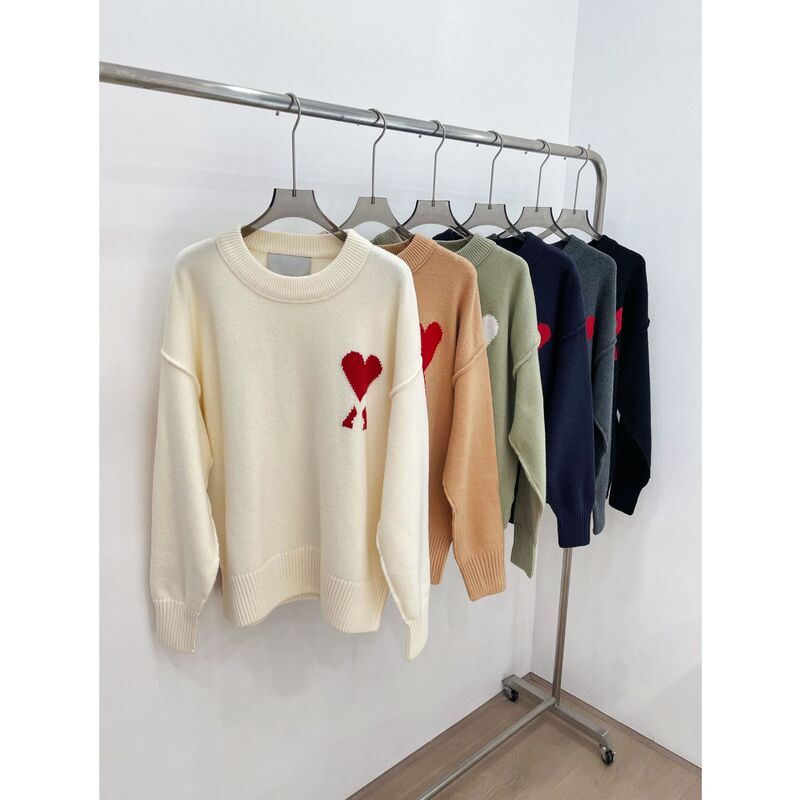 Cross-Border Nanyou | Ceiling 100% Wool Large Heart New Color Round Neck Pullover Knitwear Unisex Cross-Border Nanyou | Ceiling 100% Wool Large Heart New Color Round Neck Pullover Knitwear Unisex