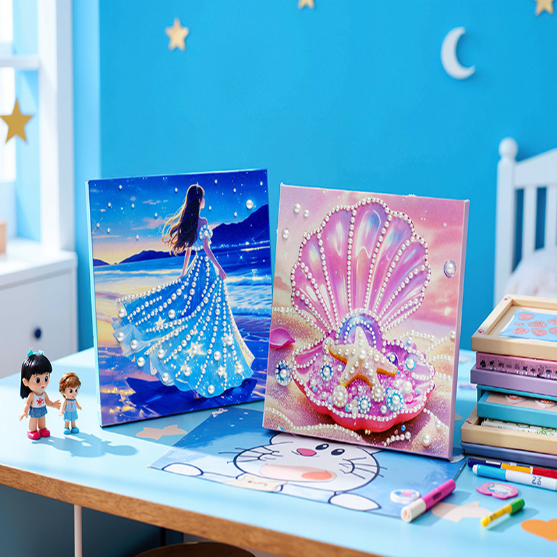 New Pearl Painting Creative Children's DIY Handmade Material Decorative Painting 20 Stretched Frames Cross-Border Hot Sale Manufacturer Wholesale