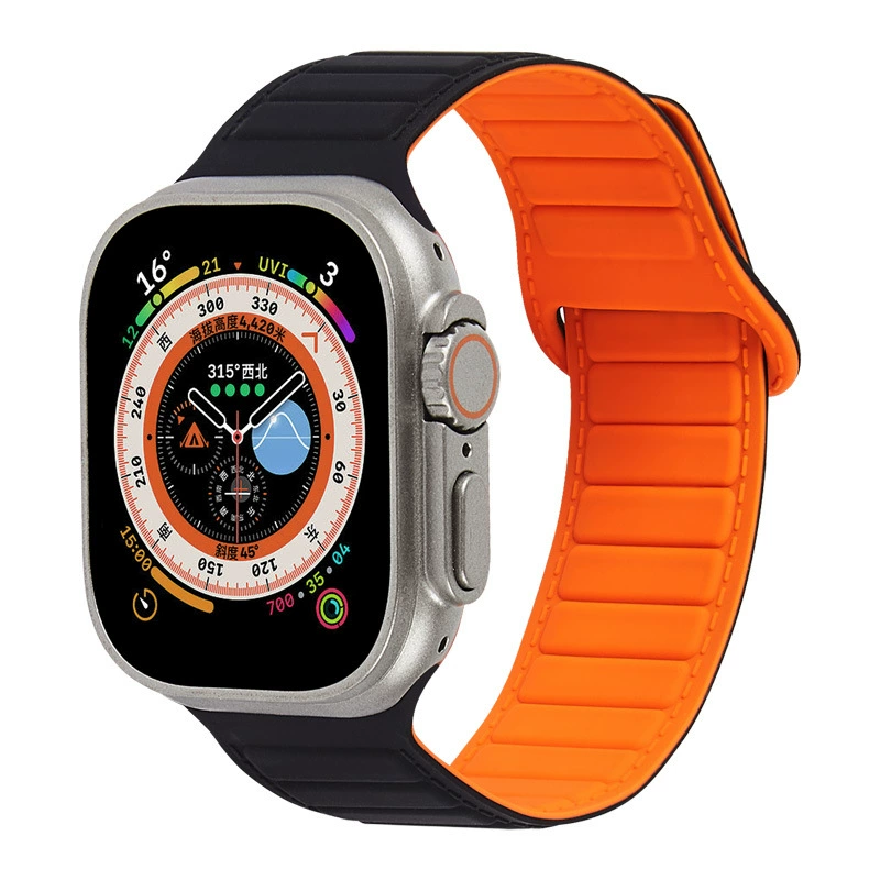 Подходит для браслета Apple 678910 поколения apple watch se из искусственной кожи с магнитным силиконовым ремешком для часов