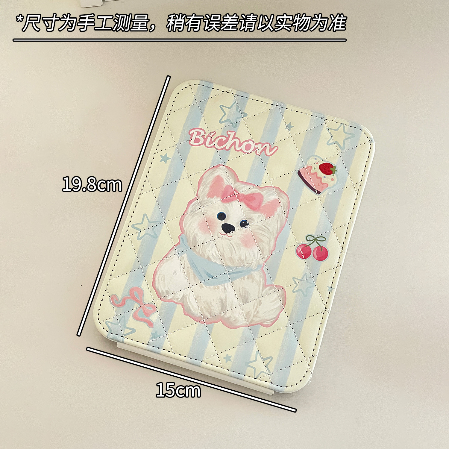 Espejo de maquillaje plegable de escritorio, tocador, tapa abatible, espejo pequeño de alta definición, espejo de maquillaje lindo portátil para mujer