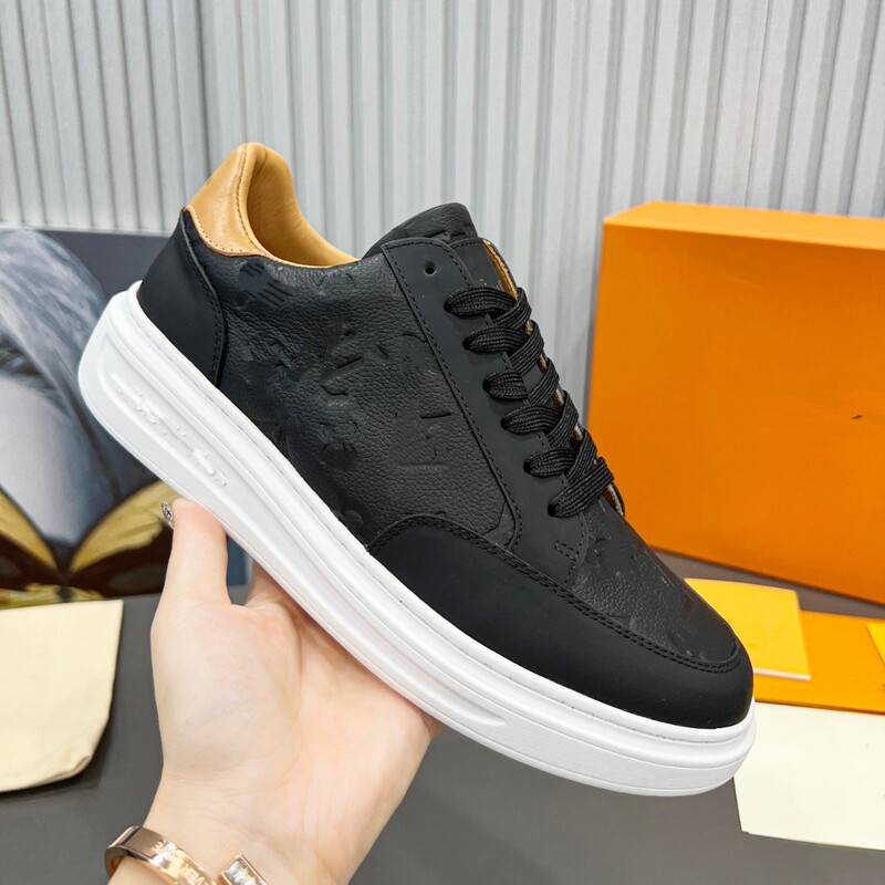 Cross-Border Casual Sneakers for Men, 25 New Models, Genuine Leather Embossed Breathable Thick-Soled Height-Increasing Light Luxury Business Men's Shoes for Foreign Trade