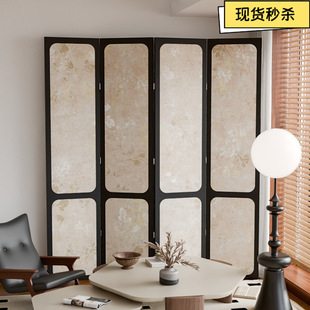 French-Style Retro Screen Partition for Living Room, Office Entrance Decoration, Foldable High-End Mobile Folding Screen