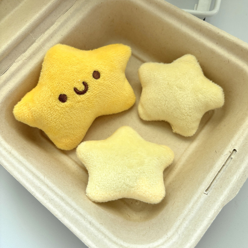 Cartoon cute plush five-pointed star pendant star doll brooch key chain backpack pendant diy accessories wholesale