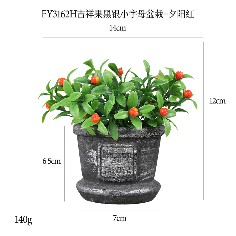 Más de 100 conjuntos de bonsáis artificiales de flores de plástico, plantas en maceta de pulpa de papel retro de gran venta transfronteriza, adornos de flores artificiales, macetas de flores falsas.