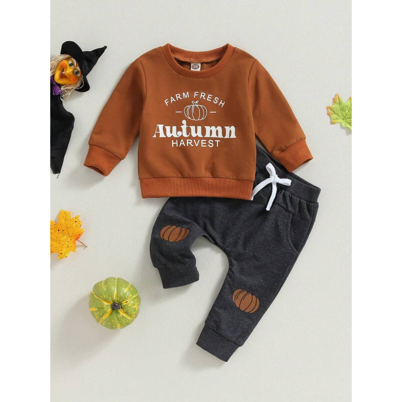 Y 94366 Kids Halloween Print Long Set 中小童万圣节印花套装